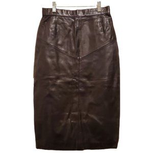 The Leather Warehouse Black Leather Pencil Skirt Size 4